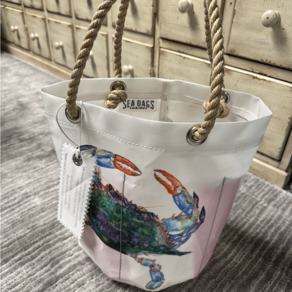 Beverage Bucket Bag Watercolor Crab